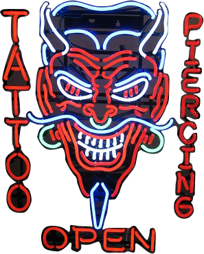 Open Tattoo & Piercing Neon Sign - NEBS-261