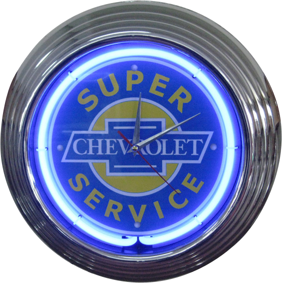 Chevrolet Super Service Neon Clock -NENC-06