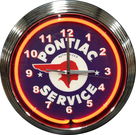 Pontiac Service Neon Clock - NENC-104
