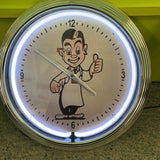 Four Square Man Neon Clock (Red- NENC-541R, White-NENC-541W)