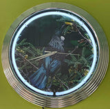 Tūī  in a Kowhai Tree Neon Clock - NENC-547