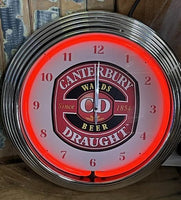 Canterbury Draught Neon Clock - NENC-1054