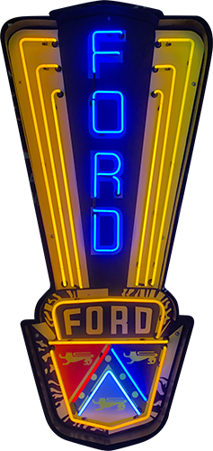 Ford 50's Jubilee Crest Neon Sign (in shaped steel can) - ATND-NEA-500