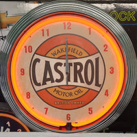 Castrol Wakefield Motor Oil Neon Clock - NENC-137
