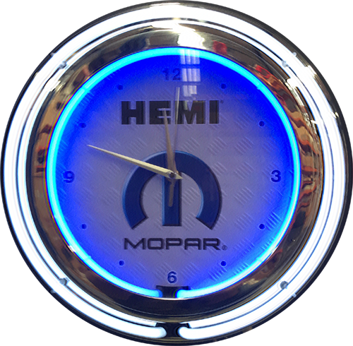 Hemi Mopar Double Tube Neon Clock - NENC-601