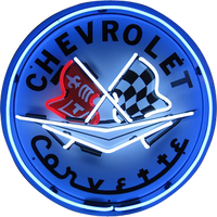 Chevrolet Corvette Flags Neon Sign - NEA-025