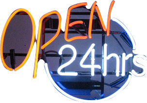 Open 24 hrs Neon Sign - NEBS-201