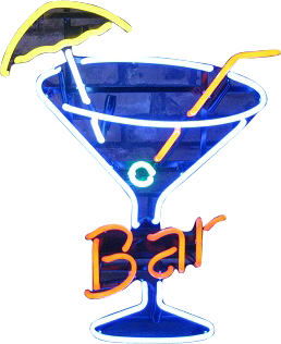 Bar with Cocktail Glass Neon Sign - NEBS-248