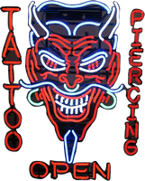 Open Tattoo & Piercing Neon Sign - NEBS-261