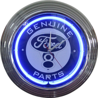 Ford V8 Genuine Parts Neon Clock (White-NENC-01W,Blue-NENC-01B )
