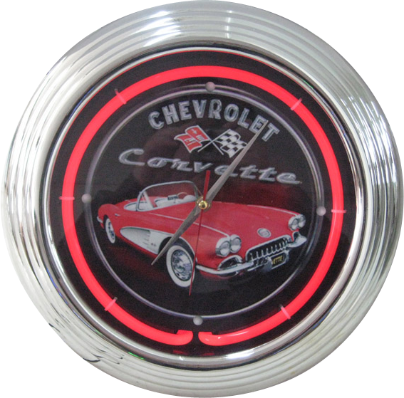 Chevrolet Corvette with Car Neon Clock - NENC-04