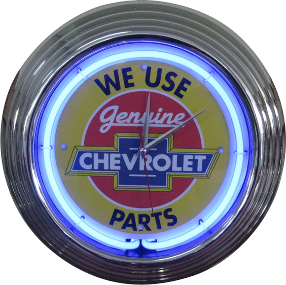 Chevrolet Parts Neon Clock - NENC-05