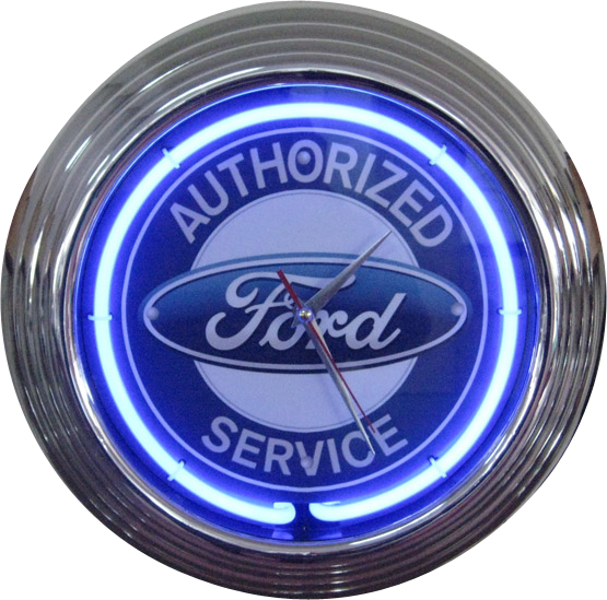 Ford Authorized Service Neon Clock -(Blue- NENC-07B,  White- NENC-07W)