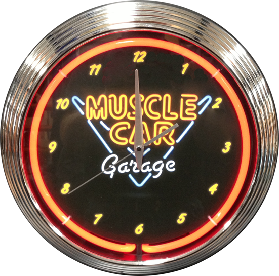 Muscle Car Garage Neon Clock NENC102 Neon Effect