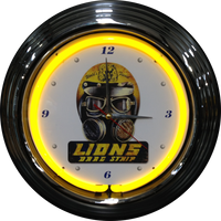 Lions Drag Strip Neon Clock - NENC-115