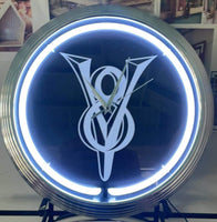 V8 Symbol Neon Clock - NENC-12
