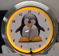 Cartoon Penguin Neon Clock - NENC-164