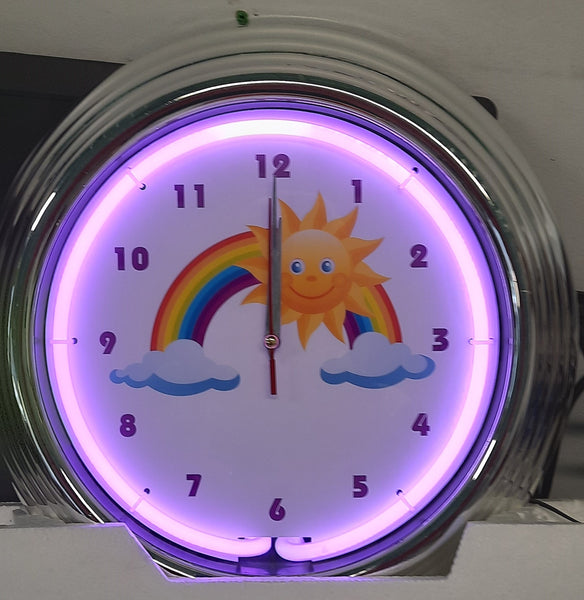 Rainbow with Sun Neon Clock - NENC-166
