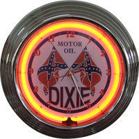 Dixie Motor Oil Neon Clock - NENC-41