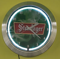 Steinlager Neon Clock (Green NENC-503G. White NENC-503W)