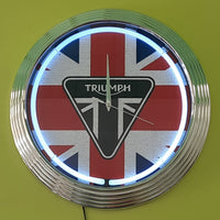Triumph Union Jack Neon Clock (Blue NENC-522B, Red NENC-522R, White NENC-522W)
