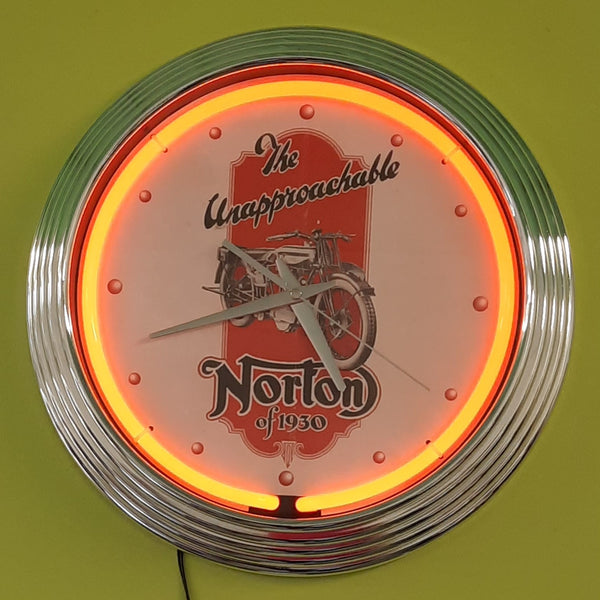 Norton "the Unapproachable of 1930" Neon Clock - NENC-525