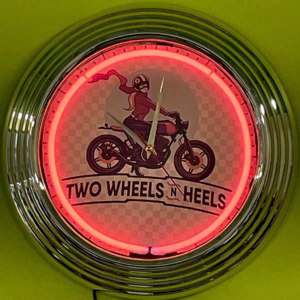 Two Wheels n Heels Neon Clock - NENC-530