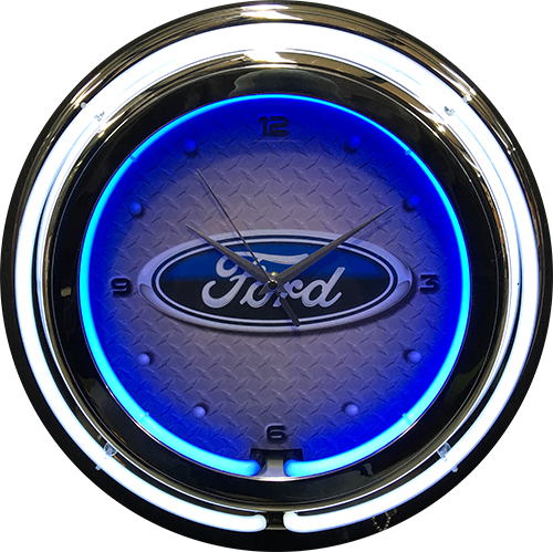 Ford Double Tube Neon Clock - NENC-603