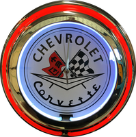 Chevrolet Corvette Double Tube Neon Clock - NENC-607
