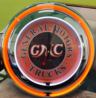 General Motors Trucks Double Tube Neon Clock - NENC-620