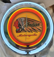 Indian Motorcycles Double Tube Neon Clock - NENC-621